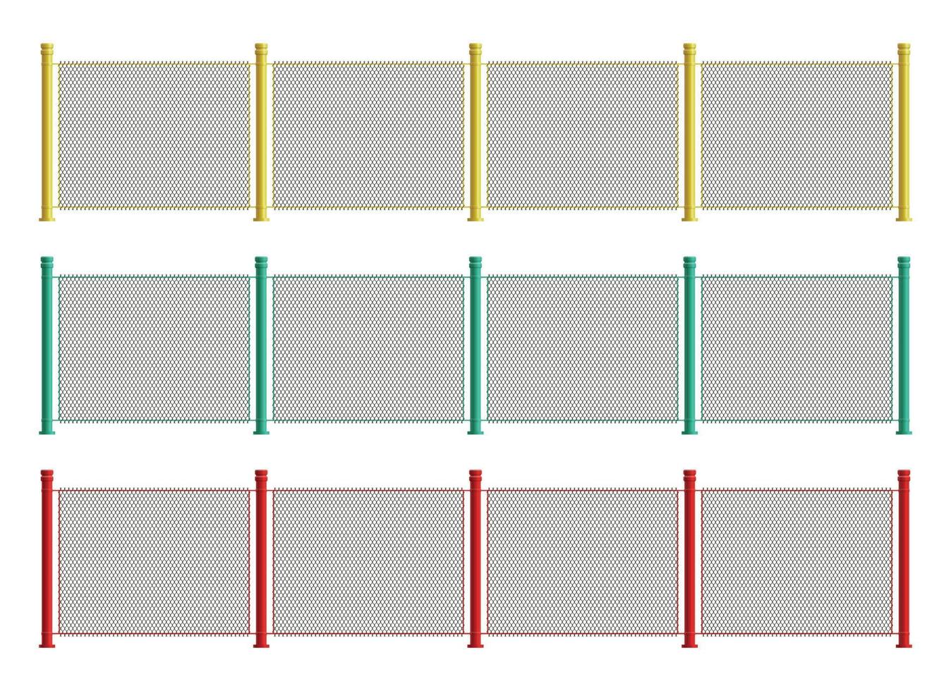 Wire fence in realistic style vector illustration isolated on white