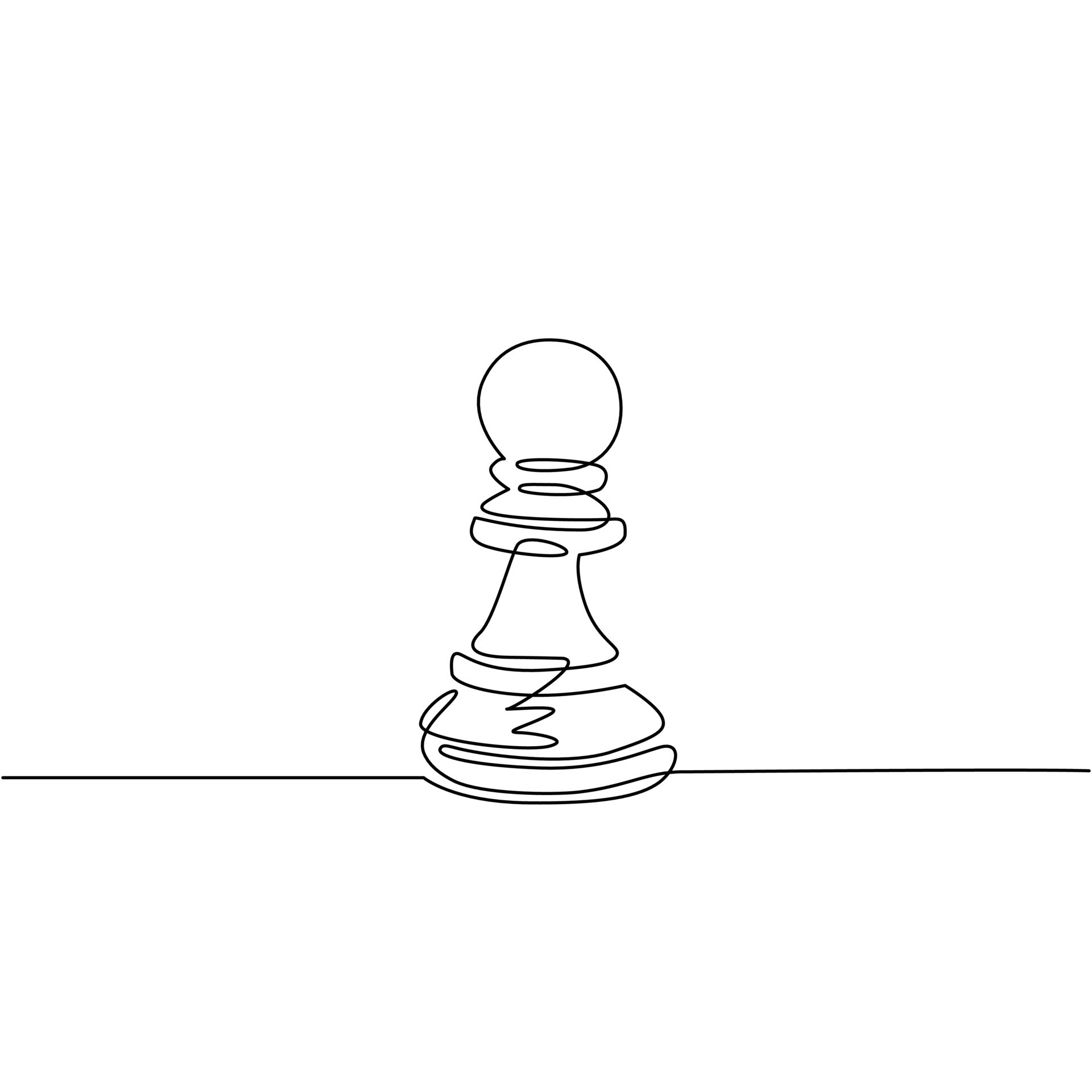 Pawn chess piece line art vector icon for apps or website Stock