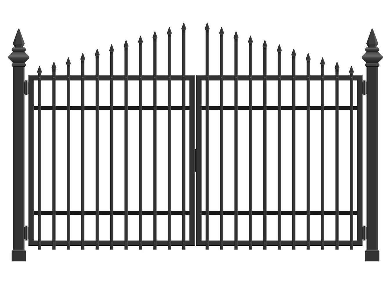 Realistic steel gate isolated on white background vector