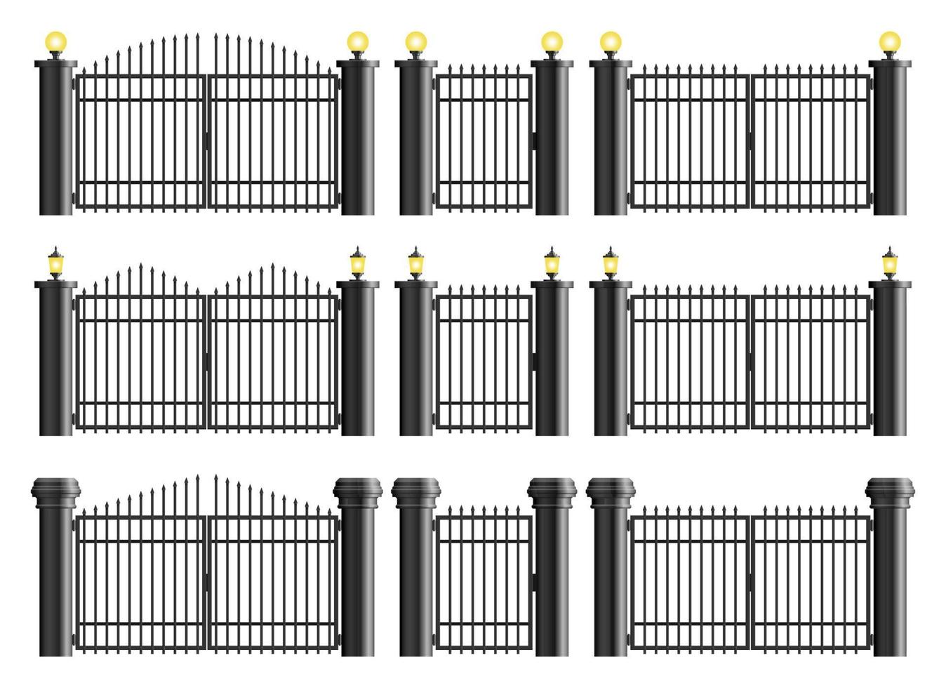 Steel gate vector illustration isolated on white