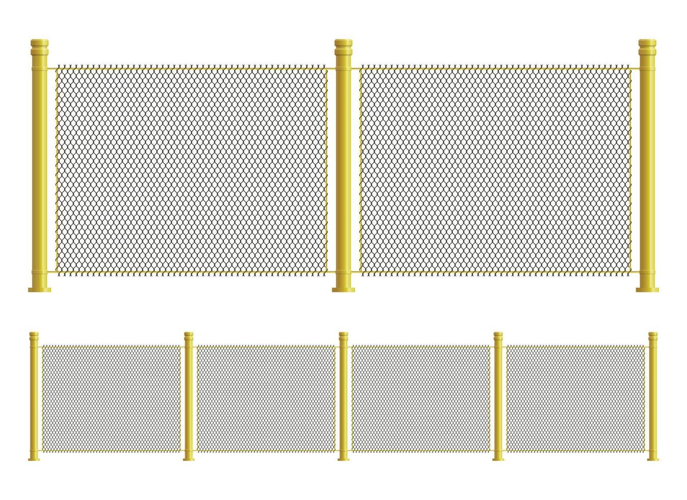 Wire fence in realistic style vector illustration isolated on white