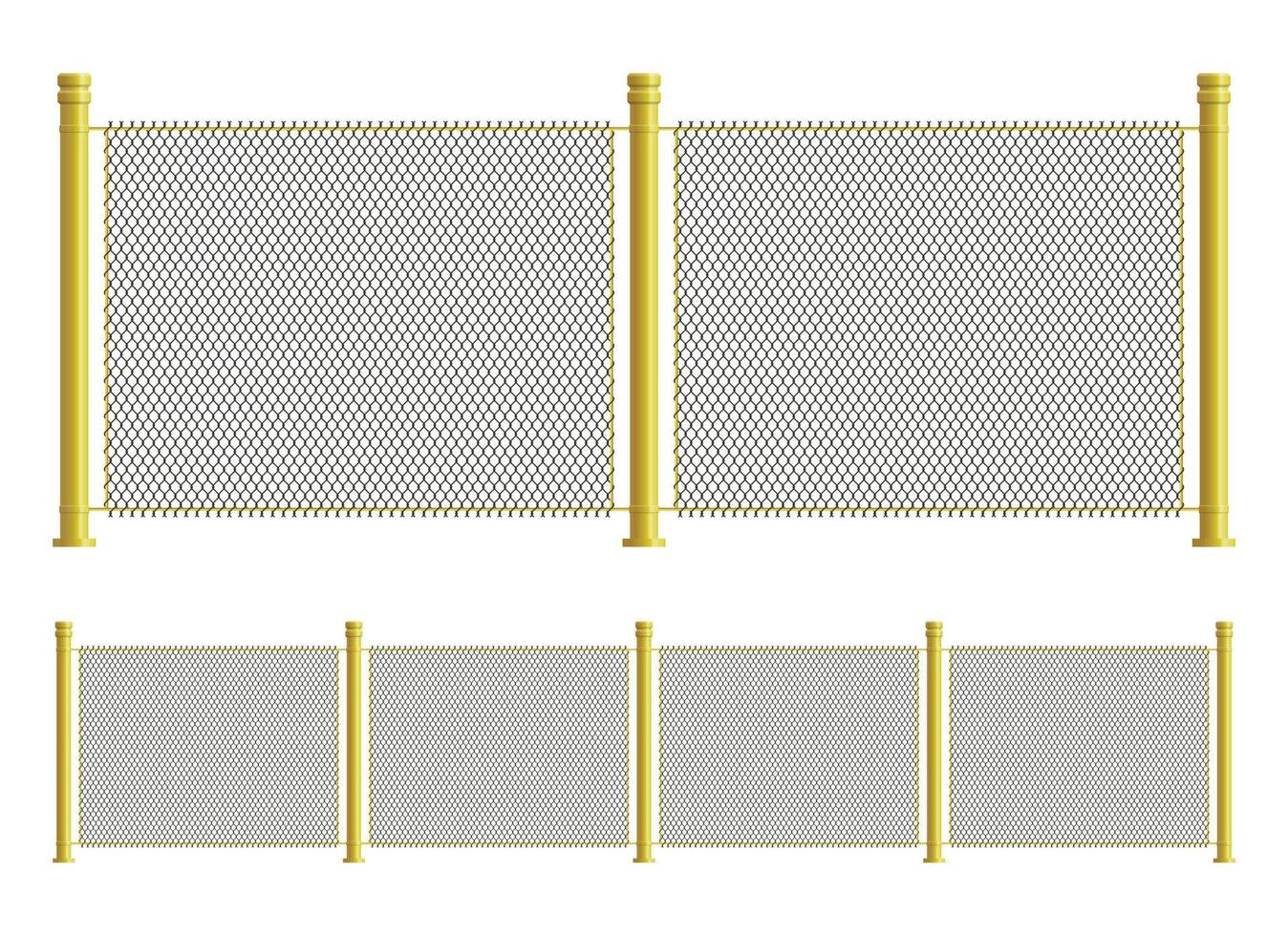 valla de alambre en la ilustración de vector de estilo realista aislado en blanco