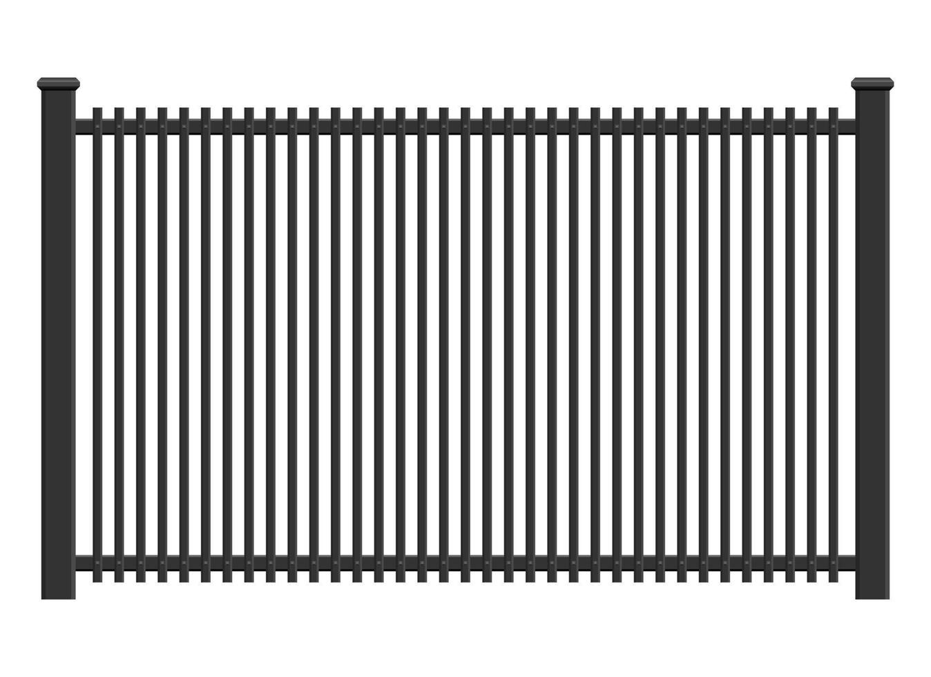 Ilustración de vector de cerca de acero realista aislado en blanco