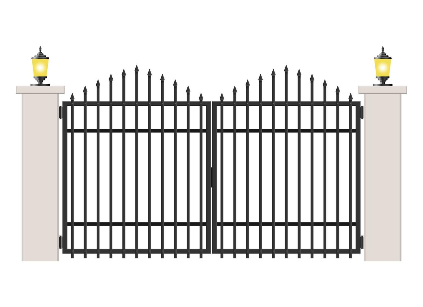 Puerta de hormigón y acero aislado sobre fondo blanco. vector