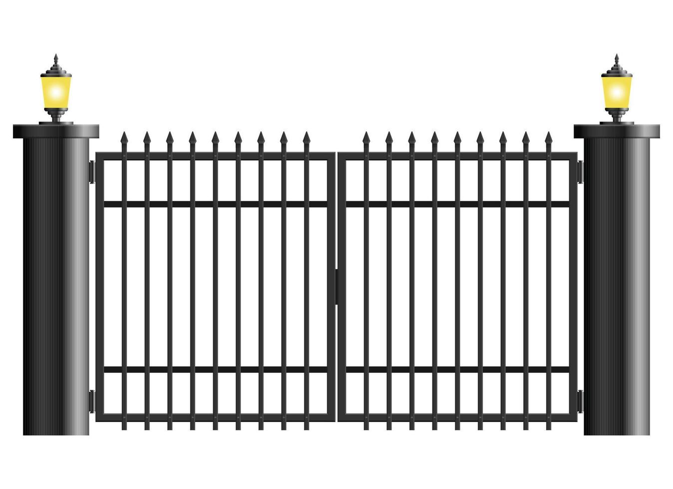 puerta de acero realista aislada sobre fondo blanco vector