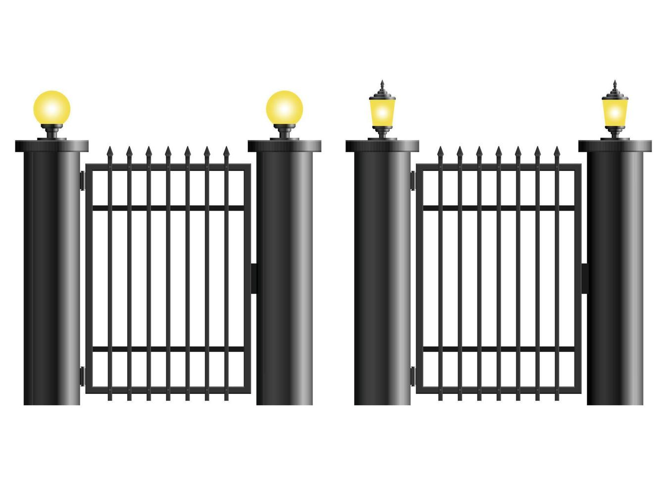 Realistic steel gate isolated on white background vector