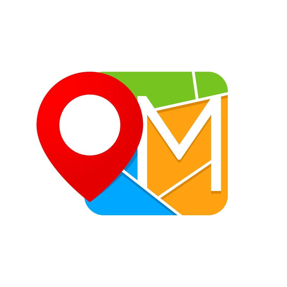Initial M City Maps vector