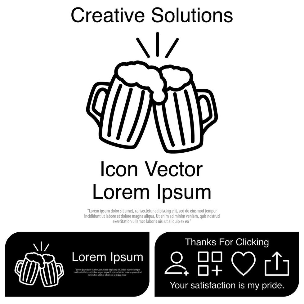 Beer Glass Icon EPS 10 vector