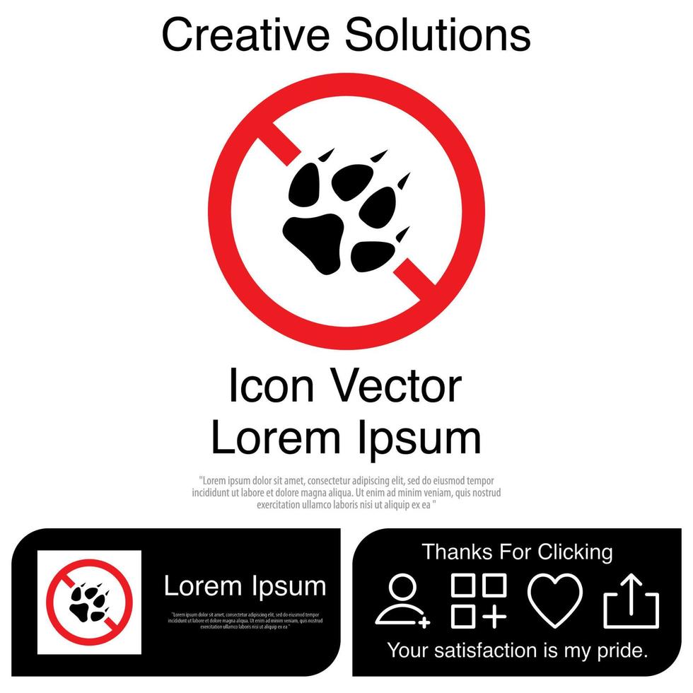 No Animal Paw Icon EPS 10 vector