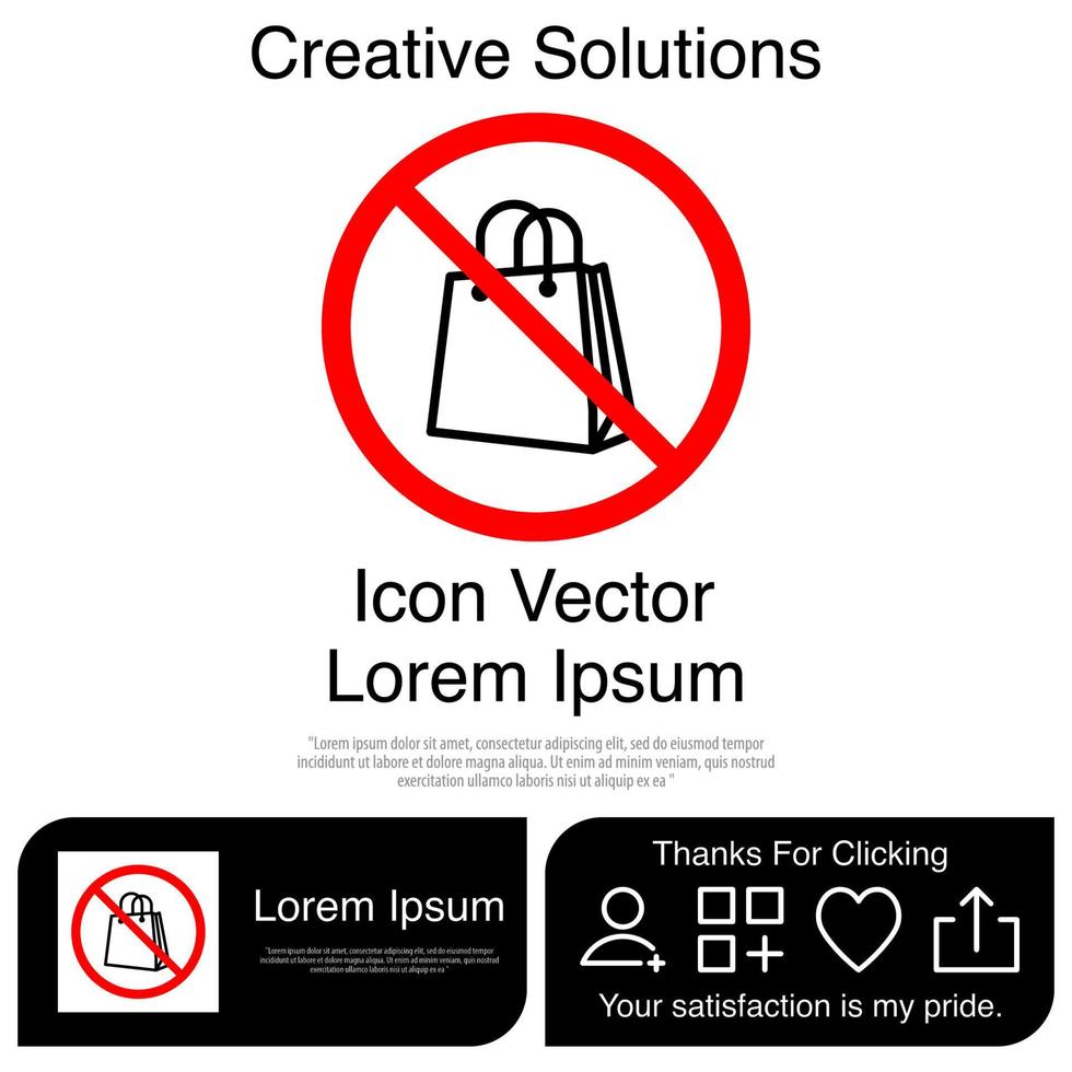 No Shopping Bag Icon EPS 10 vector