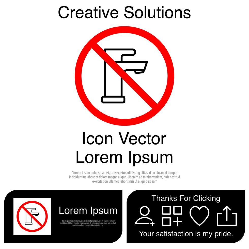 No Tap Water Icon EPS 10 vector