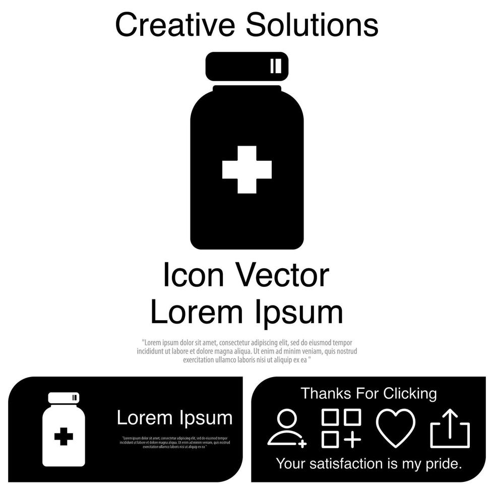 Bottle Pill Icon Vector EPS 10