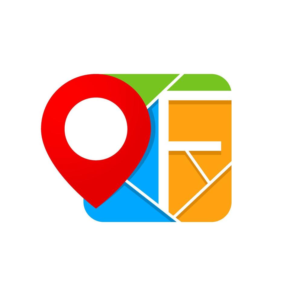 Initial F City Maps vector