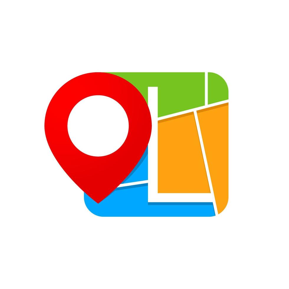 Initial L City Maps vector