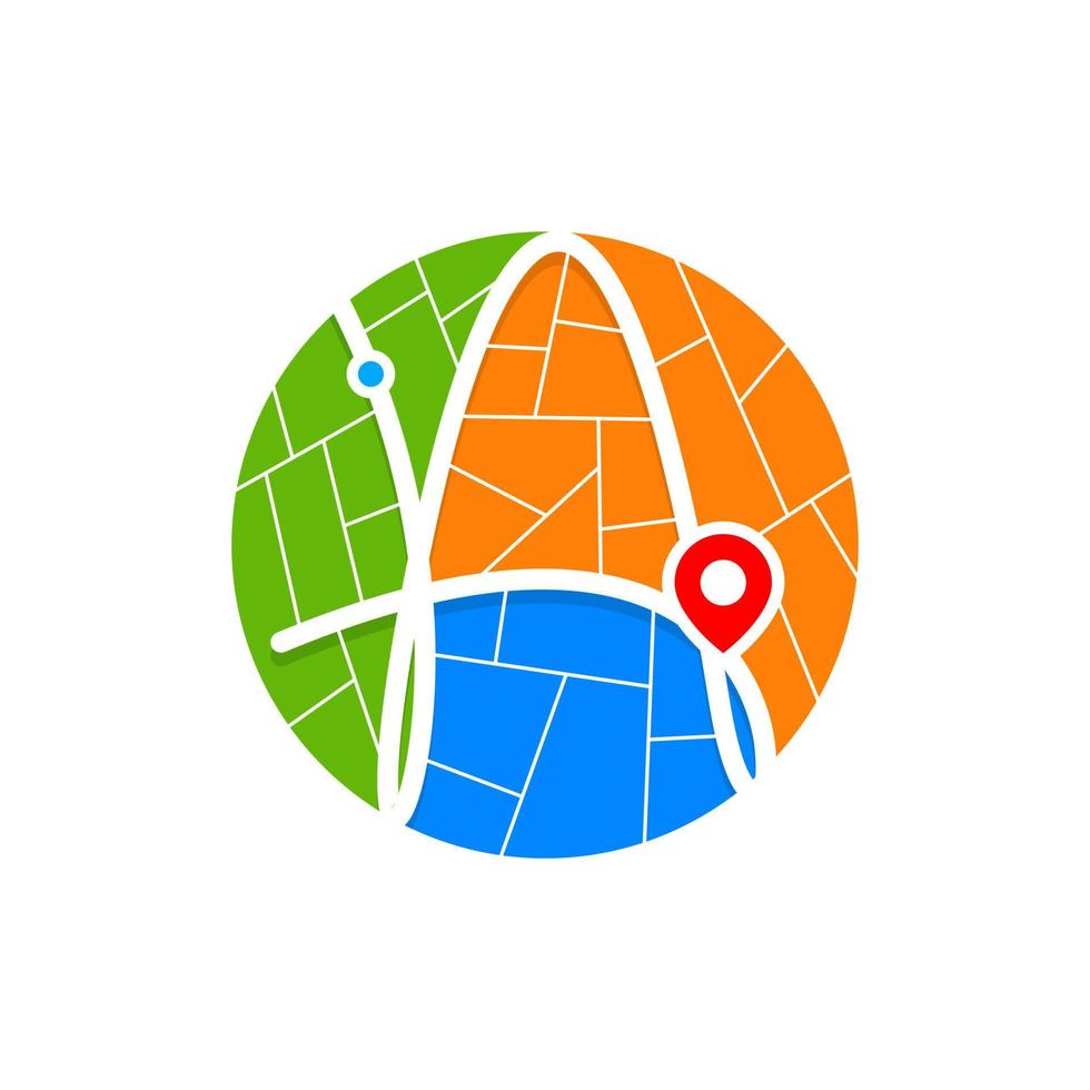 Initial A Travel Route vector