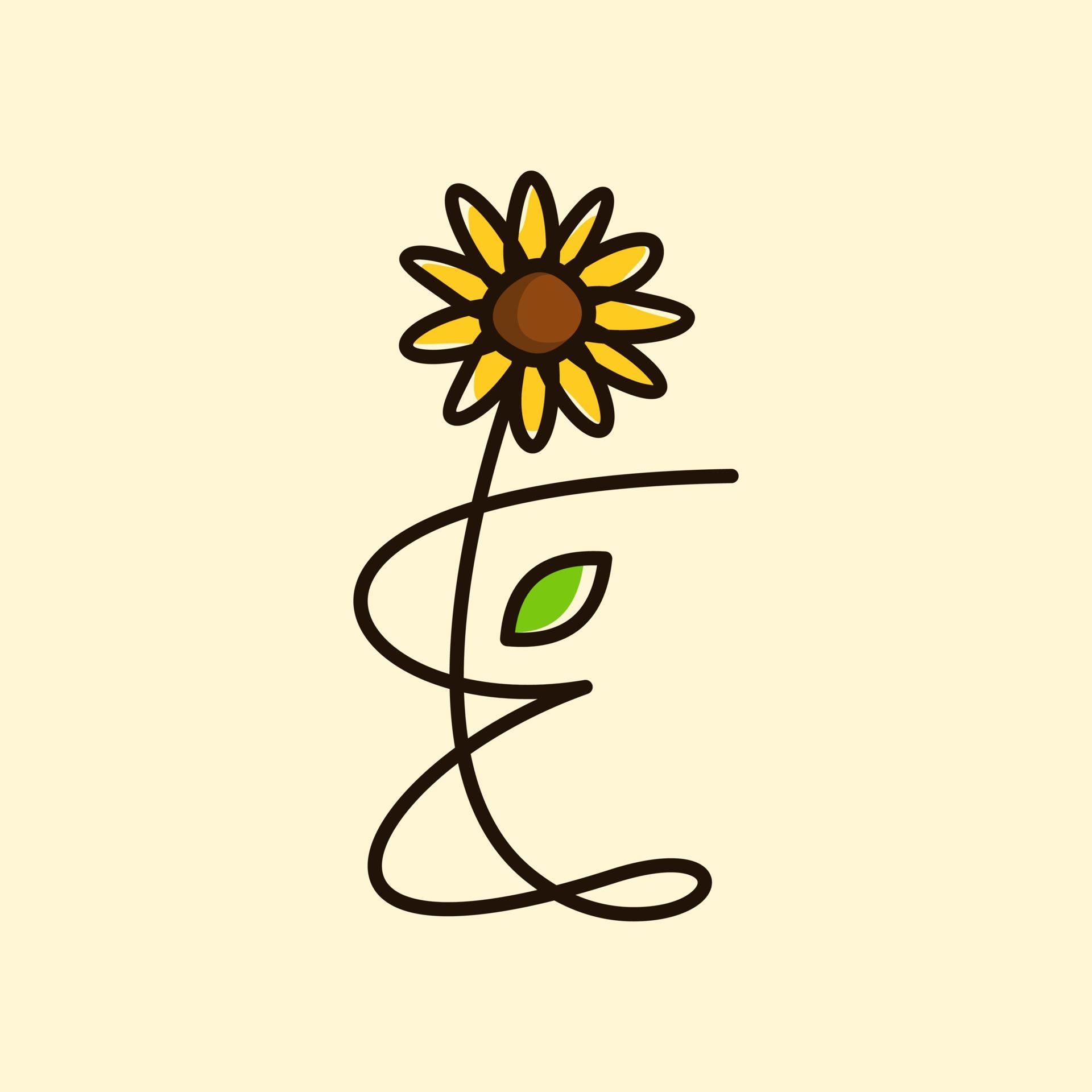 Initial E Sun Flower 8990050 Vector Art at Vecteezy