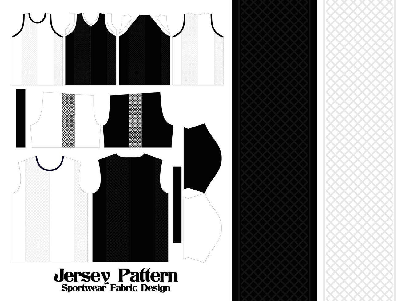 tejido de patrón de jersey para camiseta deportiva, fútbol, fútbol, maqueta de jersey de e-sport para ropa deportiva, ilustración de diseño uniforme de vista delantera y trasera vector