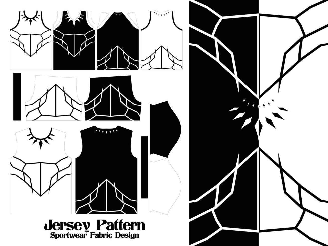 Jersey pattern textile for Sport t-shirt, Soccer, Football, E-sport jersey mockup for sportwear, fornt and back view uniform Design Illustration vector