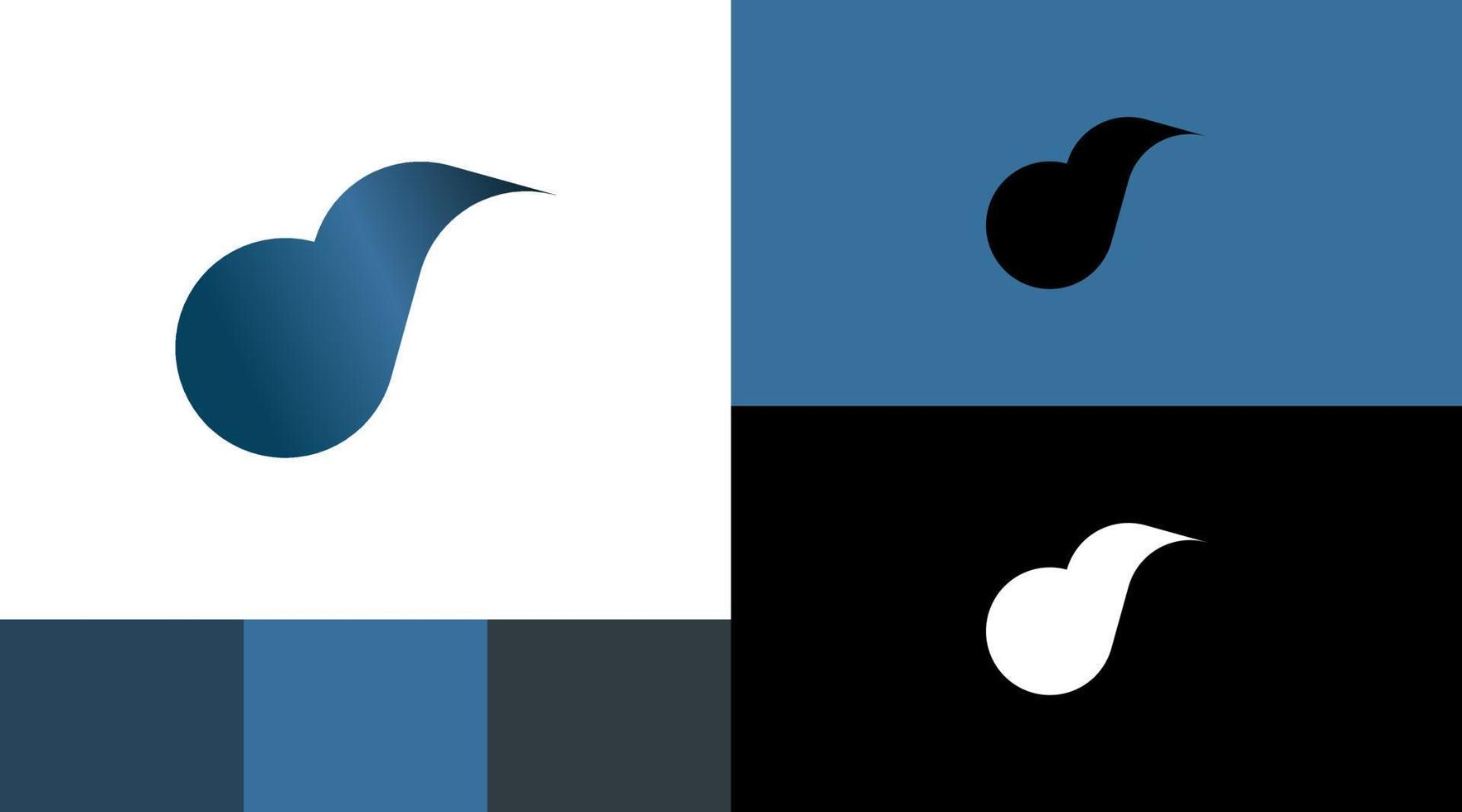 D Lowercase monogram Kiwi Bird  Logo Design Concept vector