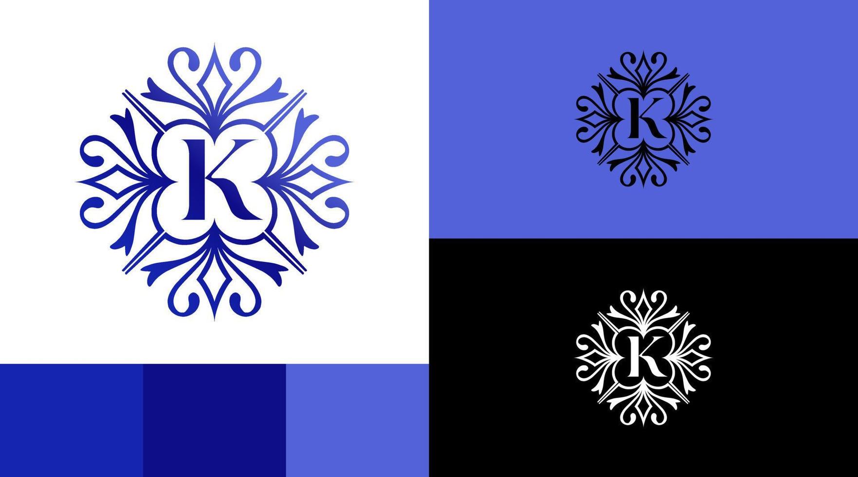 k monograma letra clásico vintage logo diseño concepto vector