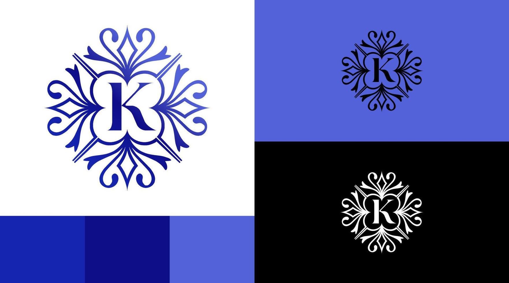 K Monogram Letter Classic Vintage Logo Design Concept vector
