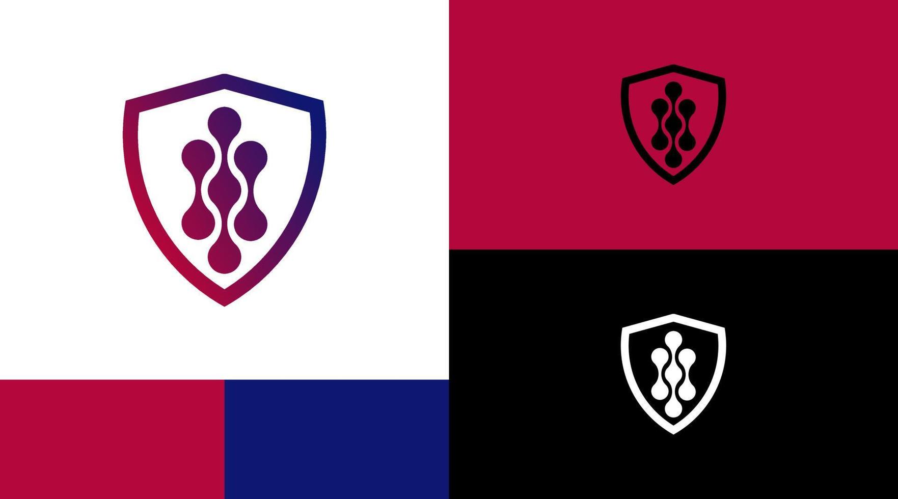 Data Security Technology Shield Logo Design Concept vector