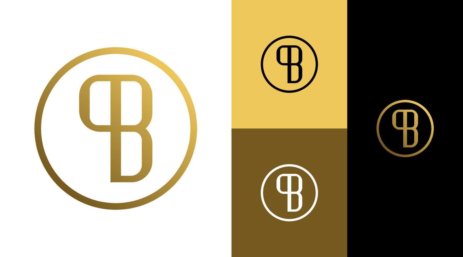 concepto de diseño de logotipo de monograma de círculo dorado b vector