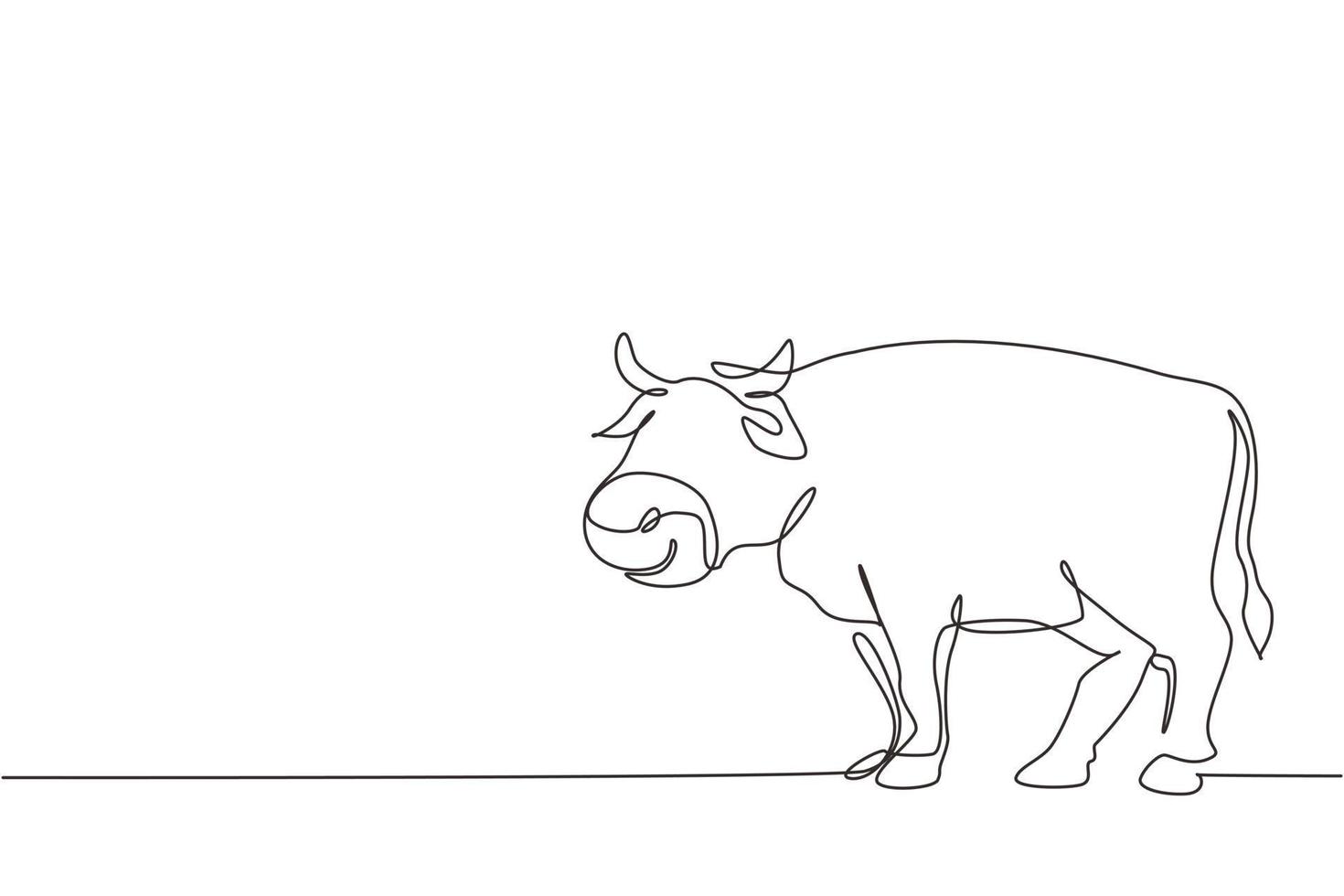 dibujo de una sola línea de vaca gorda para la identidad del logotipo de cría. concepto dibujo de una sola línea de vaca gorda para la identidad del logotipo de cría. concepto