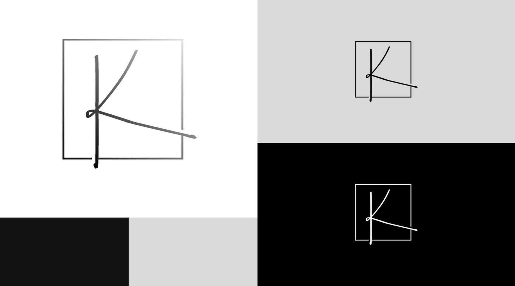 concepto de diseño de logotipo de monograma cuadrado k vector