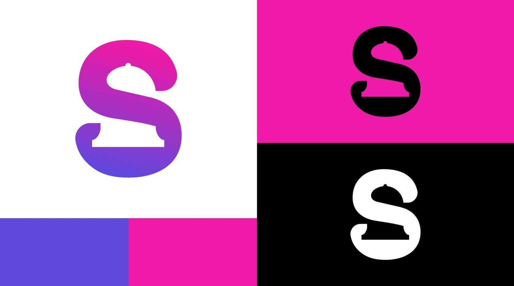 Monogram S Letter with White Bell Logo Design Concept vector