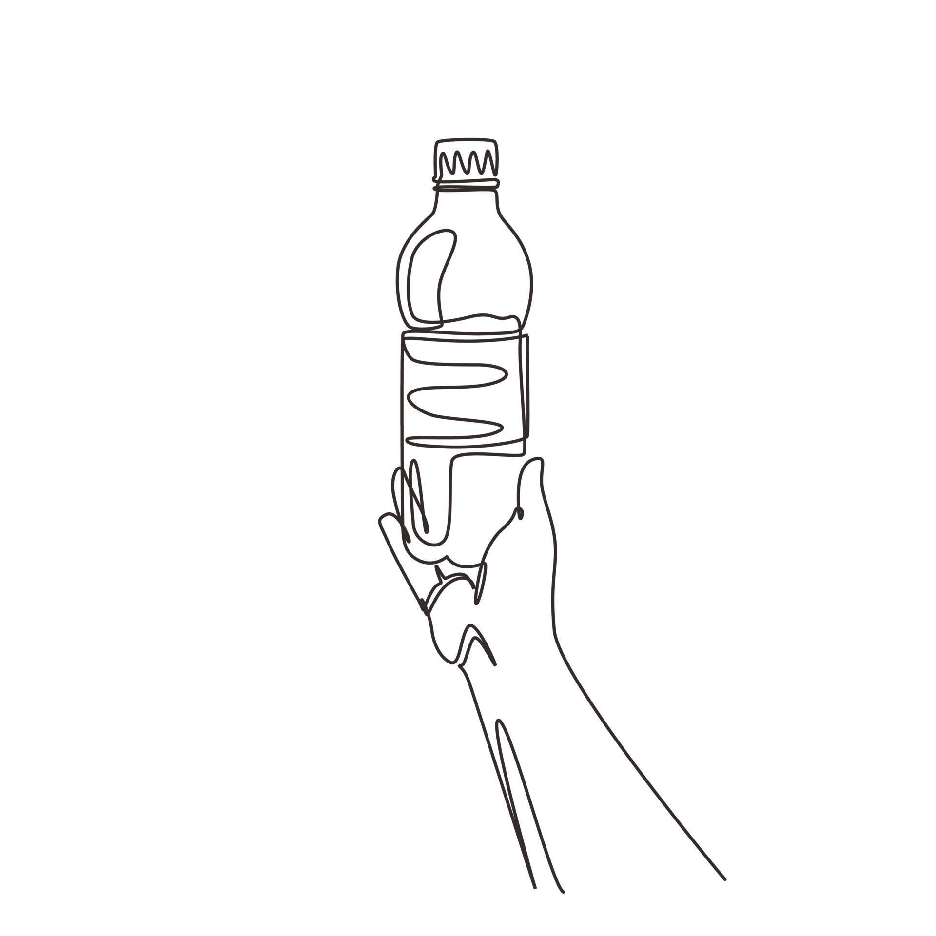 Single continuous line drawing man squeezes in his hand an empty