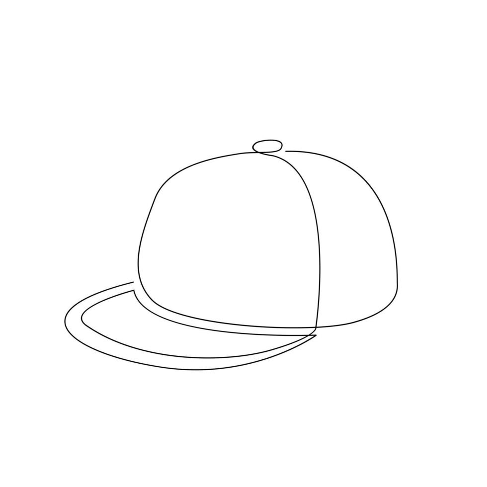 hat cap one line drawing isolated on white background 8991076 Vector ...