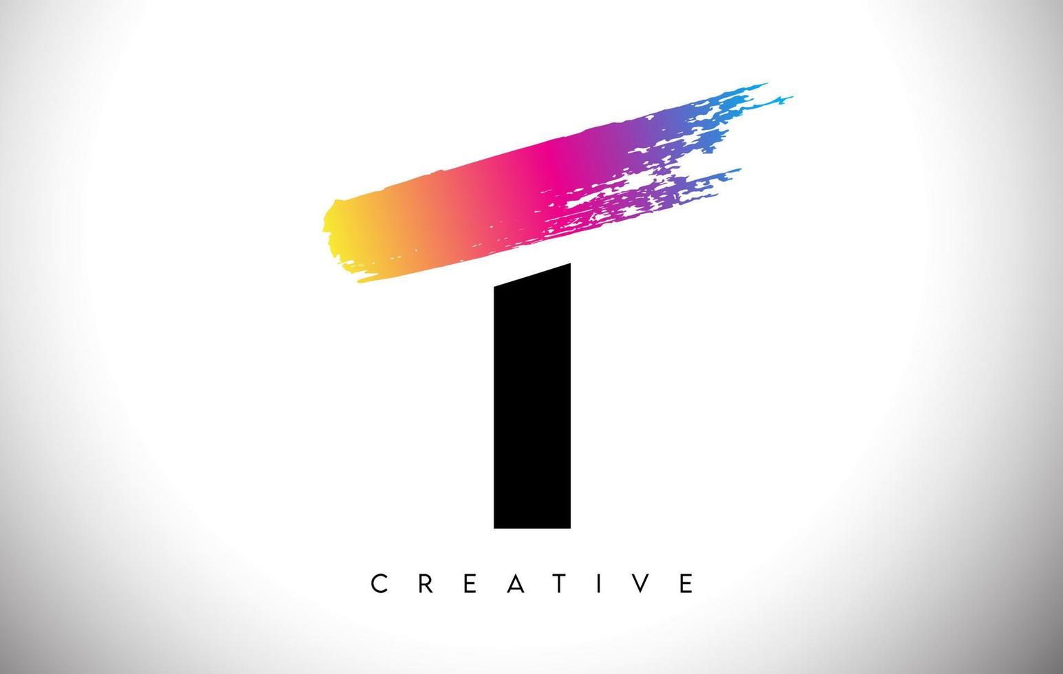 T Brush Stroke Artistic Letter Logo Design with Creative Modern Look Vector and Vibrant Colors