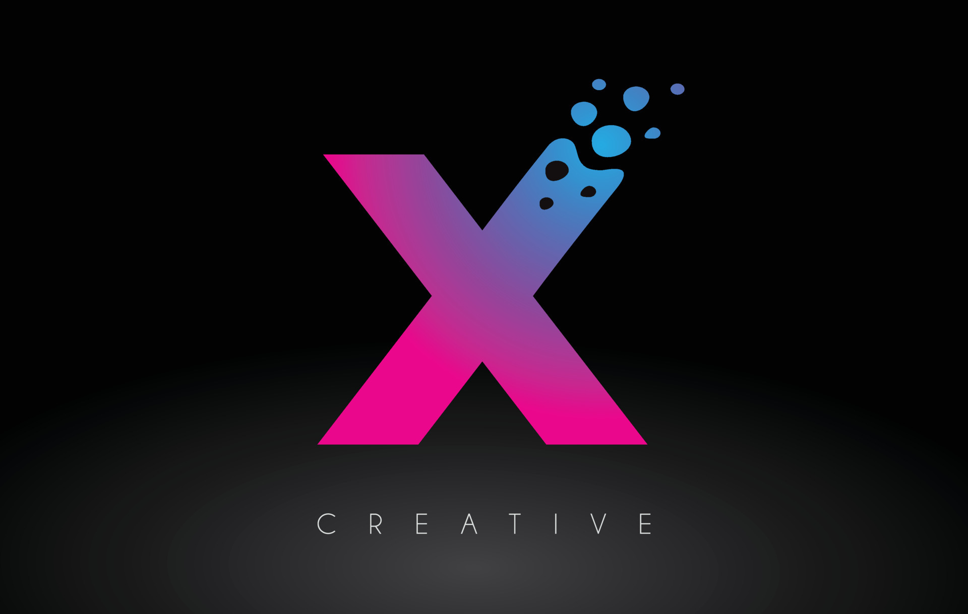 X Dots Letter Logo Design with Creative Artistic Bubble Cut in Blue ...