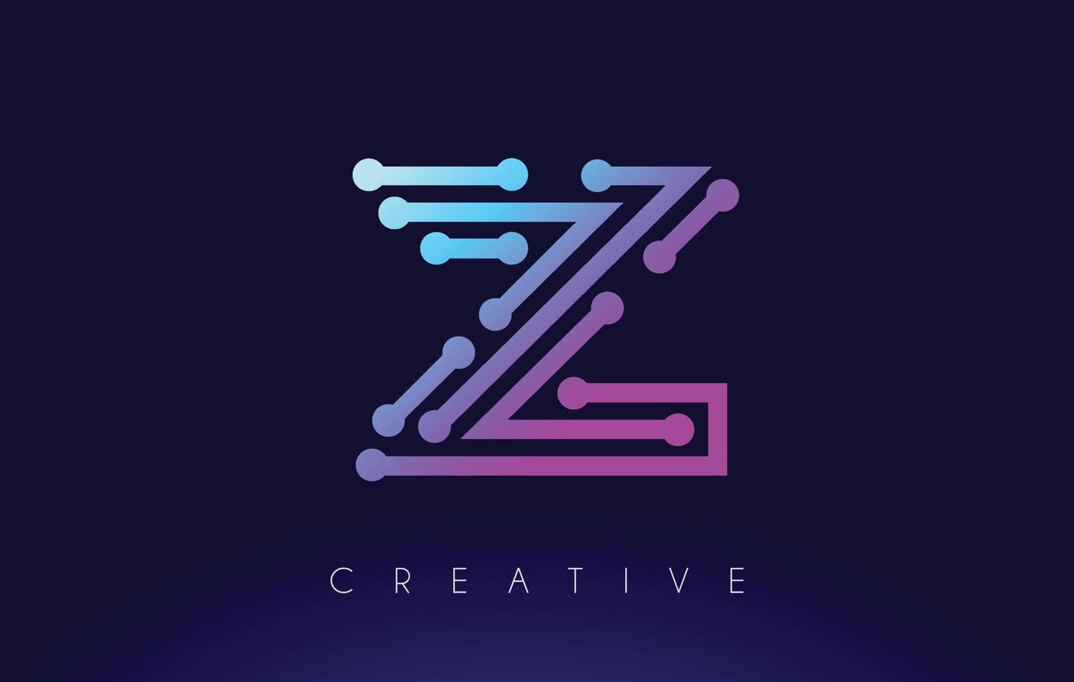 Z Tech Letter logo Concept with Connected Technology Dots 8991361