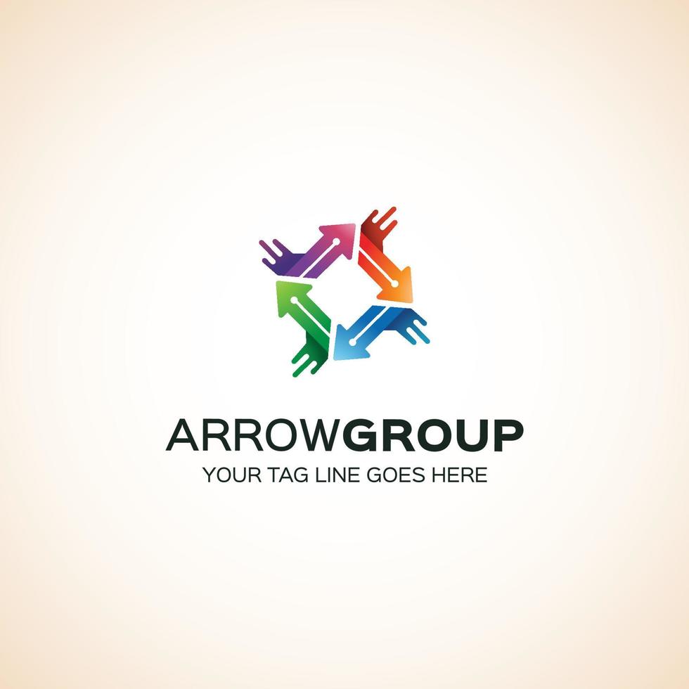 Arrow Group Logo Template vector