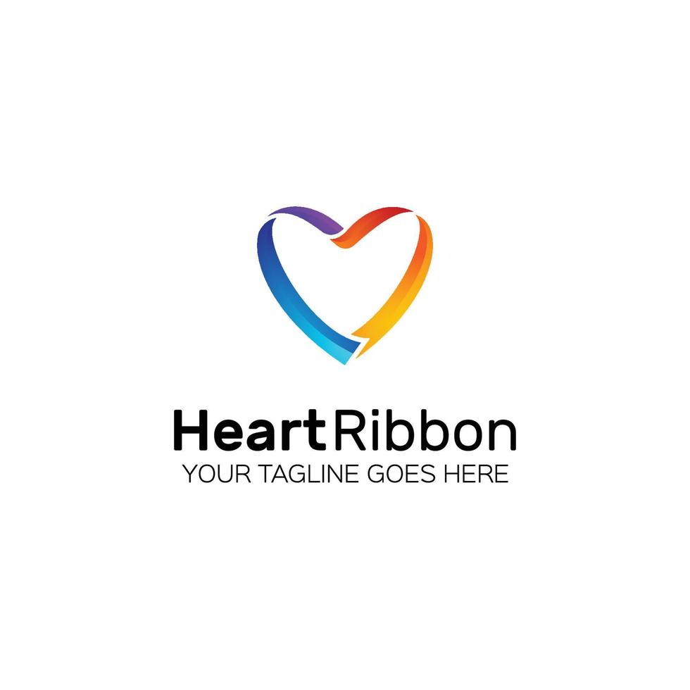 Heart Ribbon Logo Template free download vector