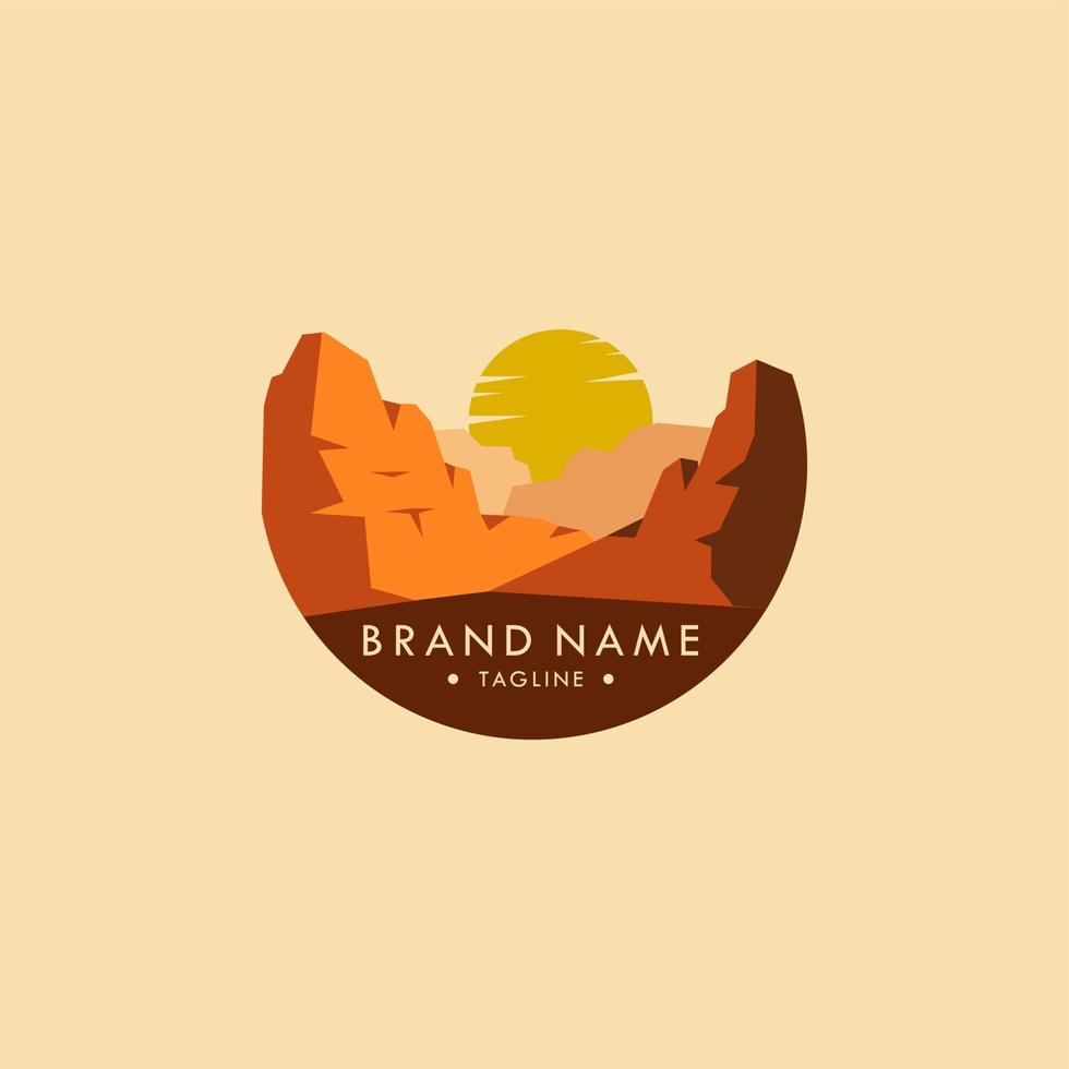 Simple adventure cliff logo illustration vector