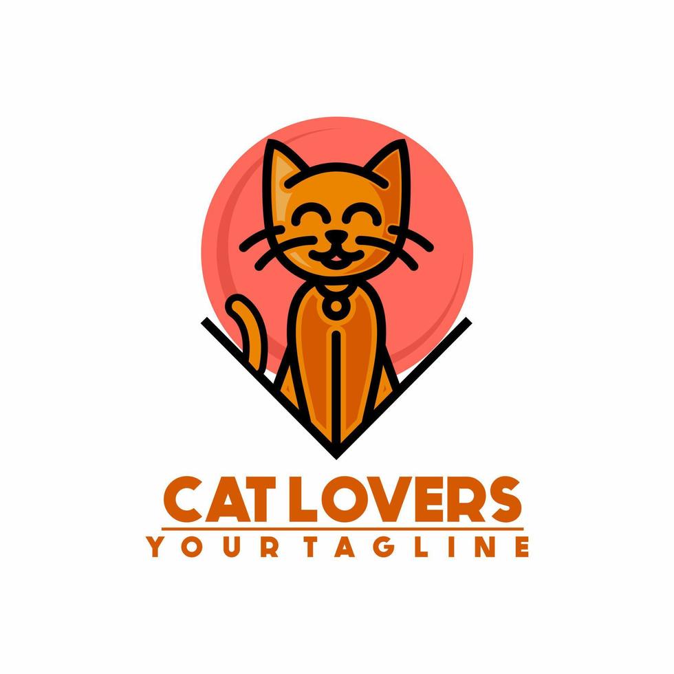 plantilla de diseño de amantes de los gatos vector