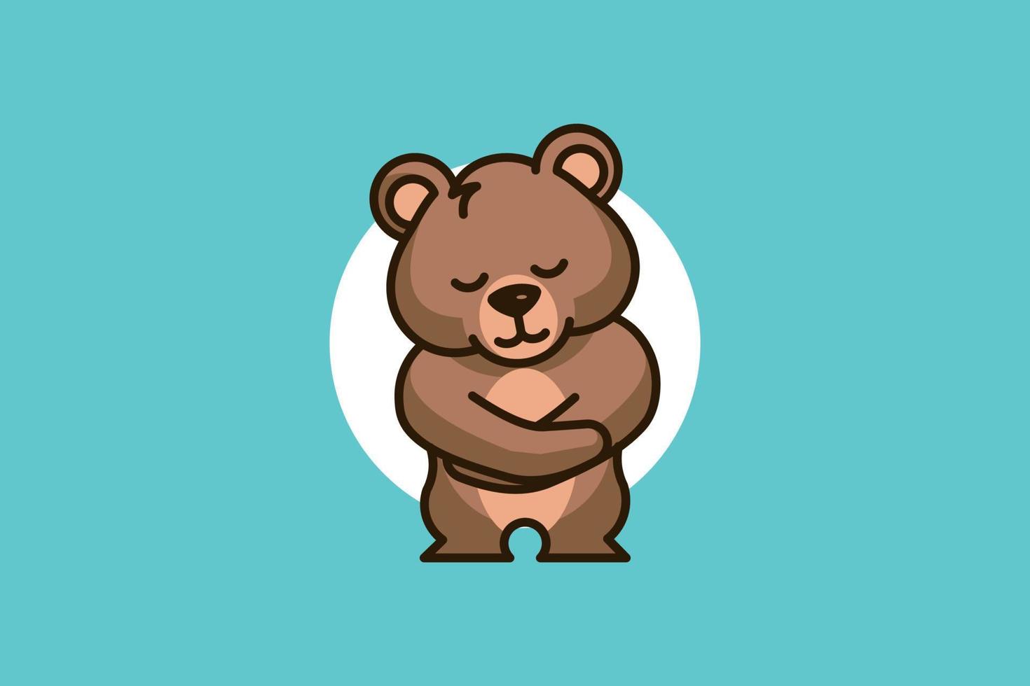 lindo oso de dibujos animados azul vector