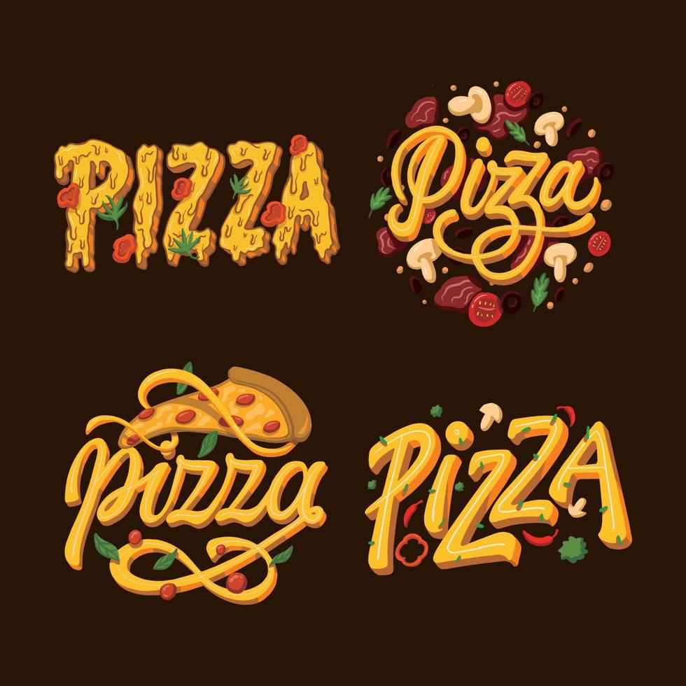 diseño de marca de cartel de logotipo de ilustración de vector de pizza gratis