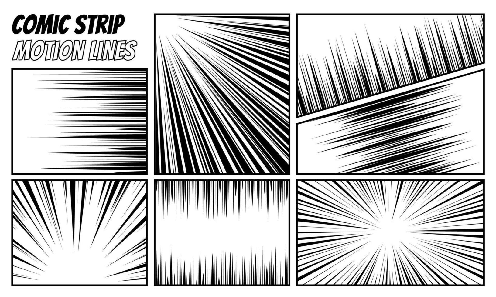 Comic strip radial motion lines set. Anime comics book hero speed or fight  action texture rays. Manga cartoon drawing explosions background  collection. Vector eps illustration 7165804 Vector Art at Vecteezy