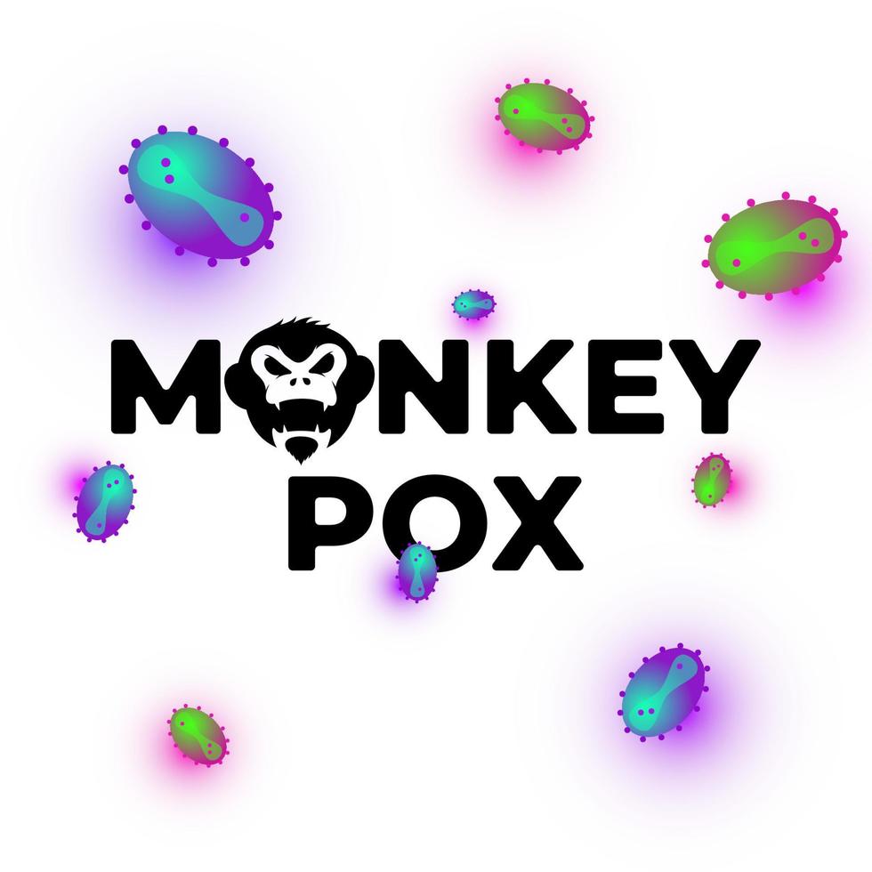 Monkeypox virus infection on hand banner concept. Monkey pox disease outbreak blisters and rash. MPV MPVX danger and public health epidemic risk. Vector eps smallpox illness symptom poster