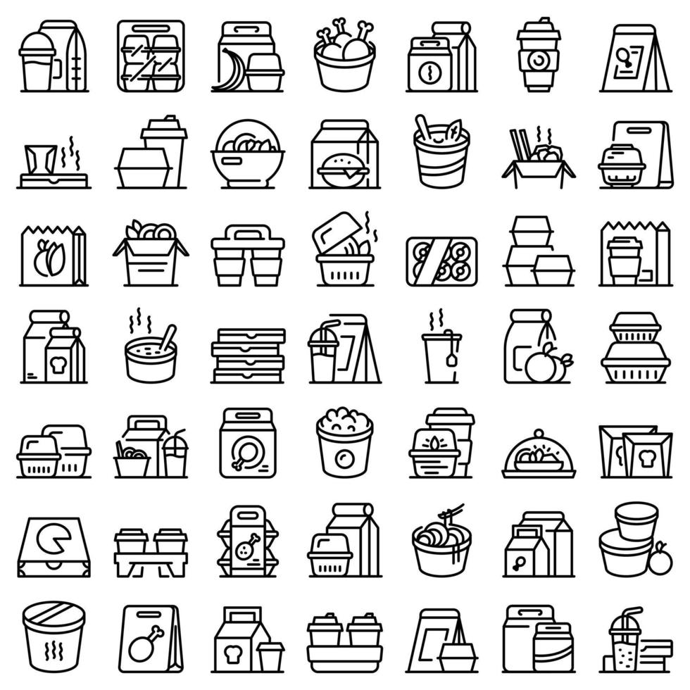 Takeaway food icon, outline style vector