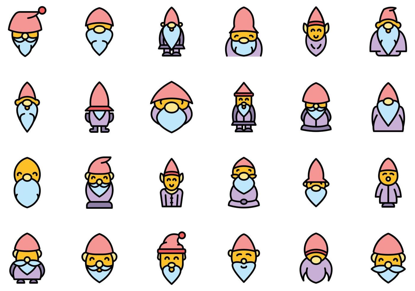 Garden gnome icon, outline style vector