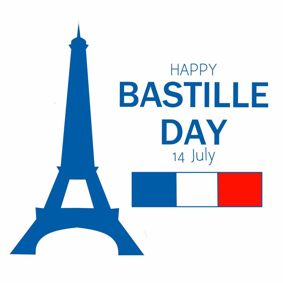 Creative vector Illustration,Card,Banner Or Poster For The French National Day.Happy Bastille Day