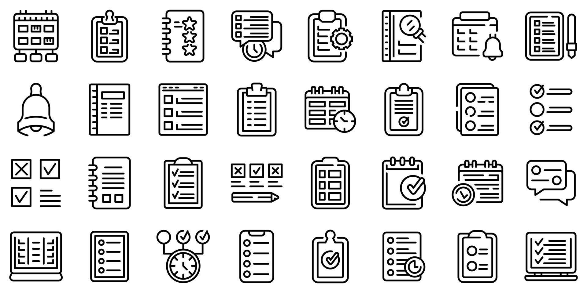 Task schedule icon, outline style vector