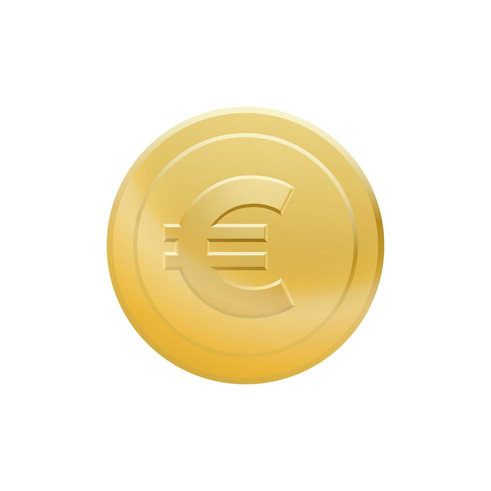 moneda de euro de oro aislada sobre fondo blanco. ilustración vectorial vector
