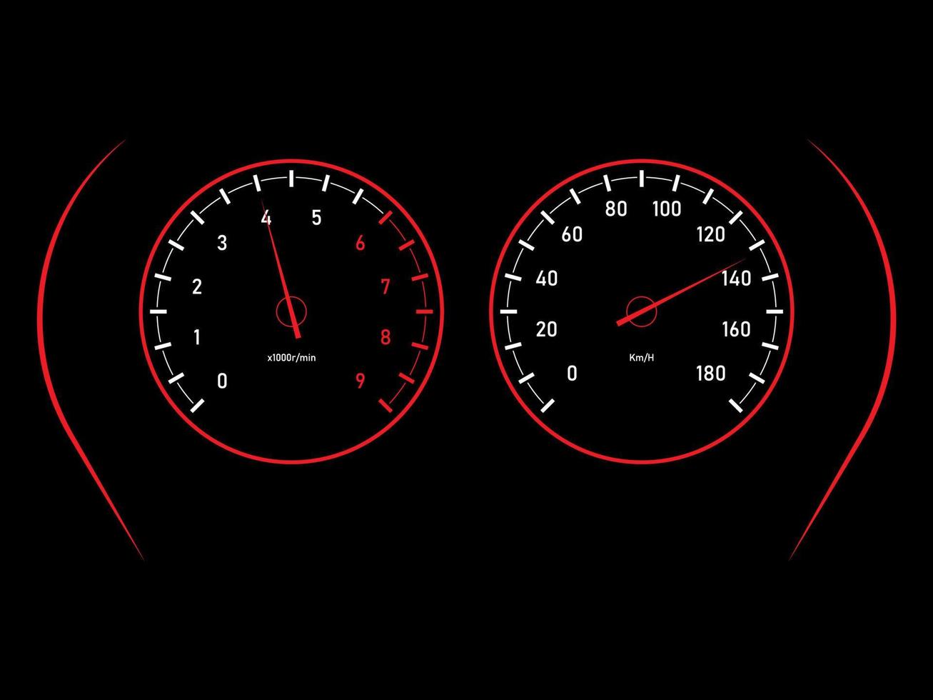 Car dashboard, speed meter racing sport design, vector illustration