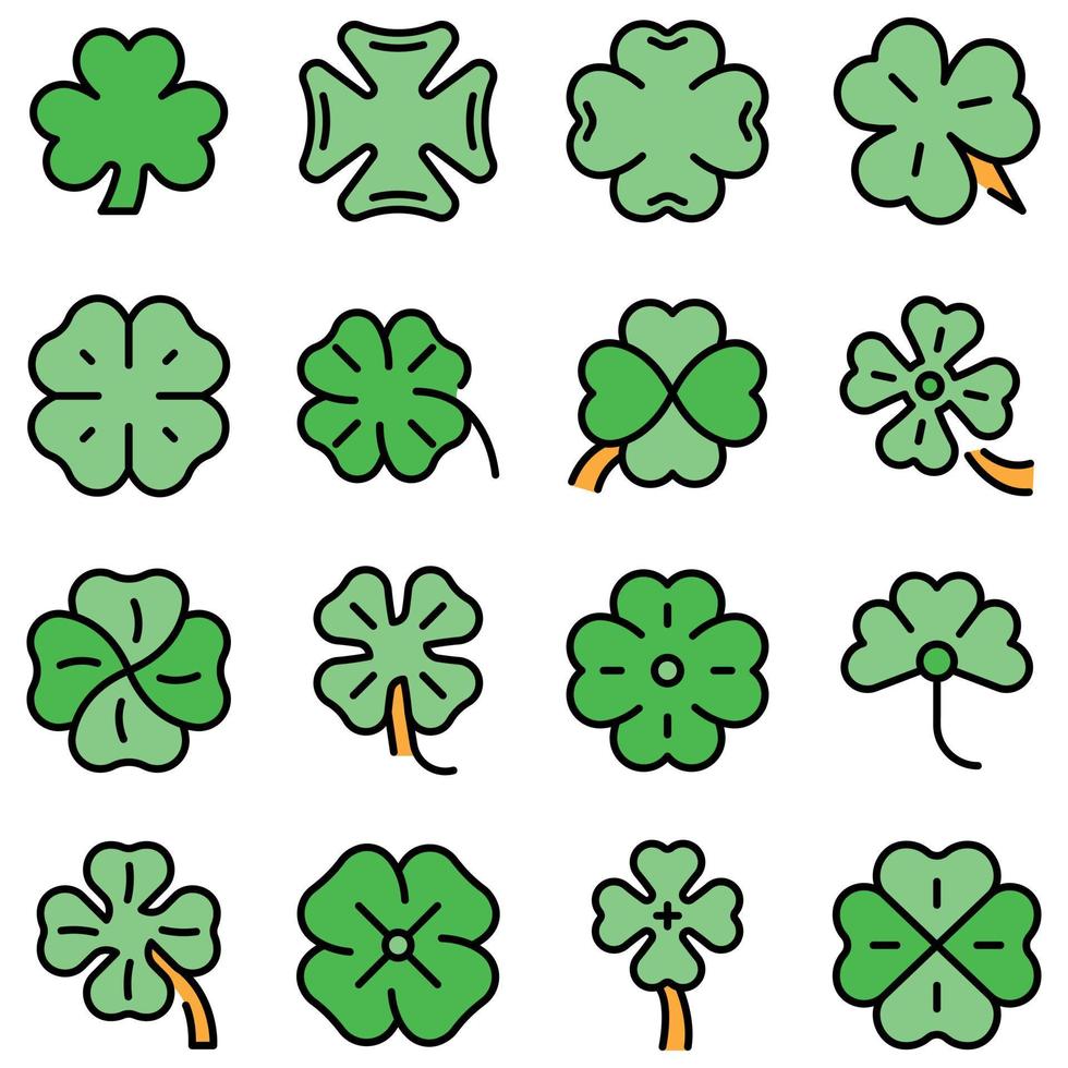 Clover icons set vector flat